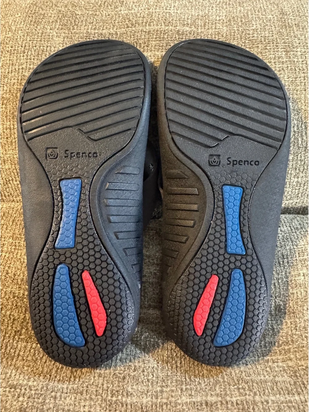 Spenco Women's Yumi Plus Orthotic Flip Flops Sandal Size 9 Black / Grey